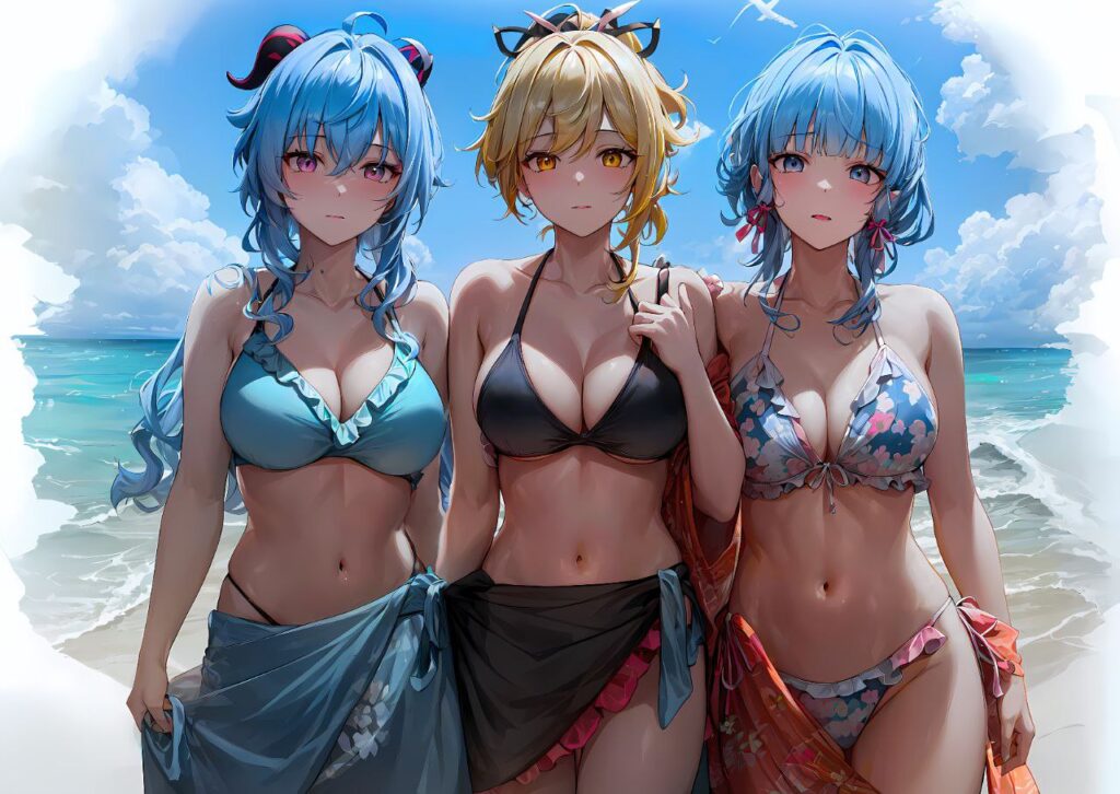 ビキニ姿の原神キャラ二次画像 その2