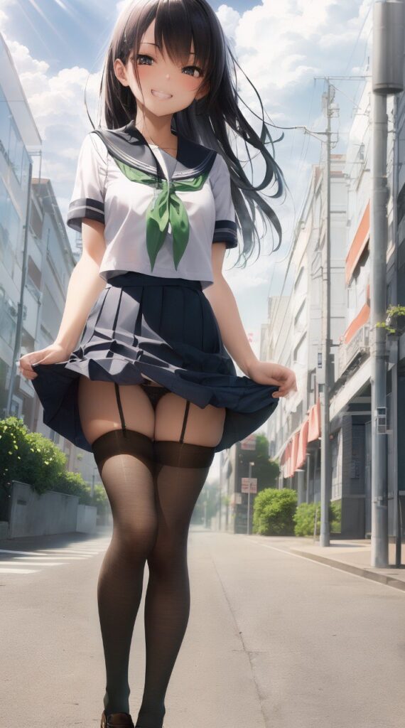 黒タイツ・ストッキングを履いている女の子の二次エロ画像