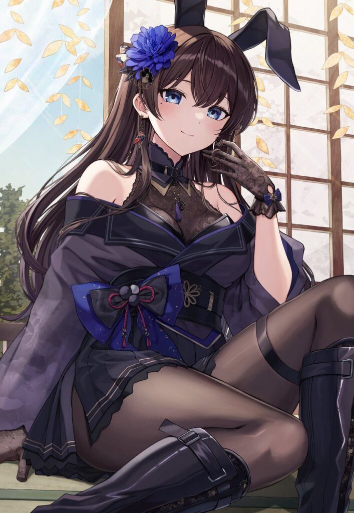 黒タイツ・ストッキングを履いている女の子の二次画像【微エロ】