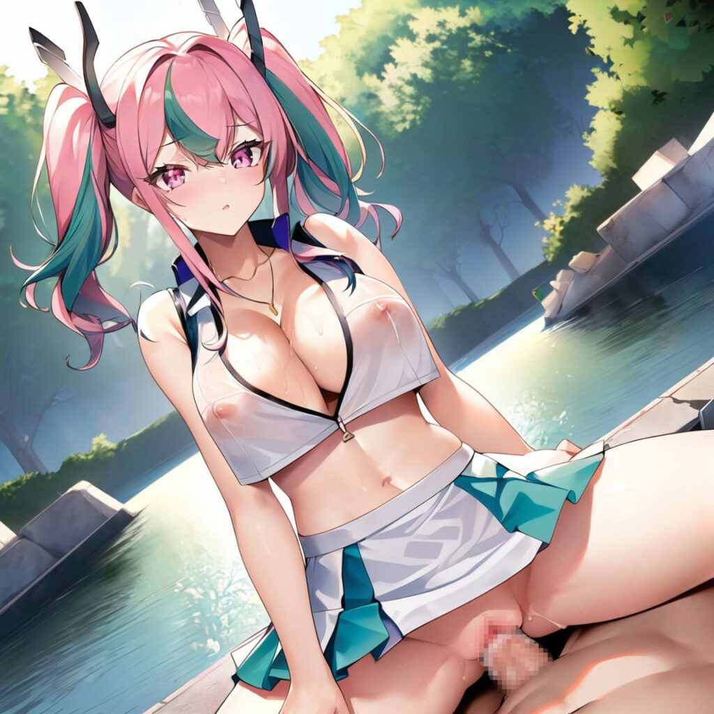 騎乗位で気持ちよくなってる女の子の二次エロ画像