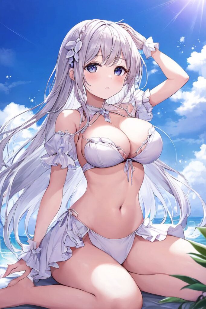 ビキニの水着を着た女の子の画像二次【微エロ】