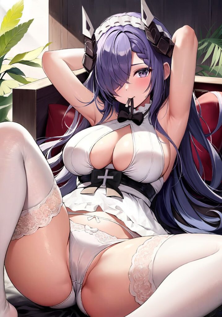 脚を大きく開いて見せつけてくる女の子の二次エロ画像