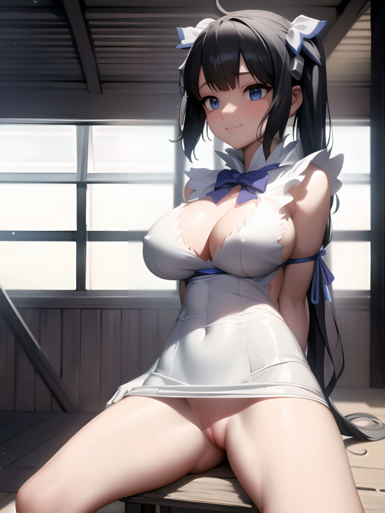 パンツを履かずに下半身を見せつけてくるえっちな女の子の二次エロ画像