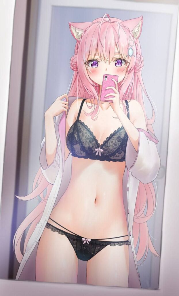 自撮りする女の子の二次画像【微エロ】