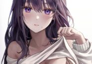 自分で服をめくりあげて誘惑してくるエッチな女の子の二次エロ画像