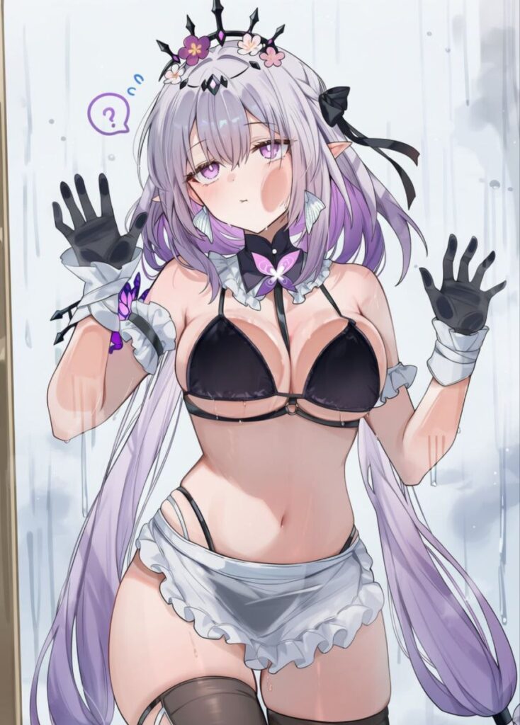 【乳ワイパー】ガラスにおっぱいを押し付ける女の子の二次エロ画像