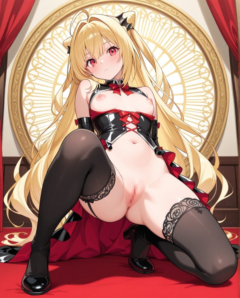 脚を大きく開いて見せつけてくる女の子の二次エロ画像　その2