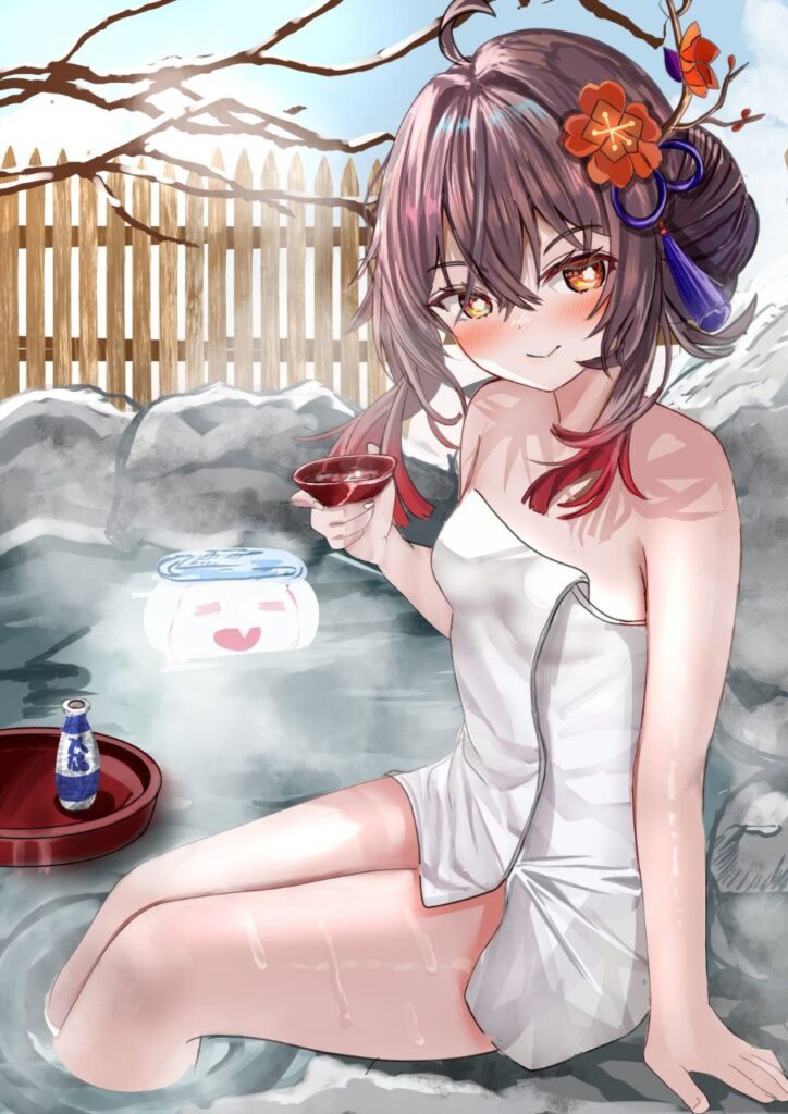 温泉に入っている女の子の二次エロ画像　その4