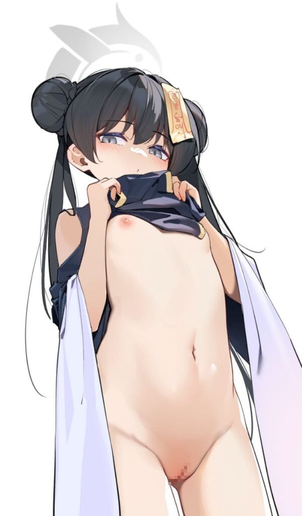 自分で服をめくりあげて誘惑してくるエッチな女の子の二次エロ画像　その2