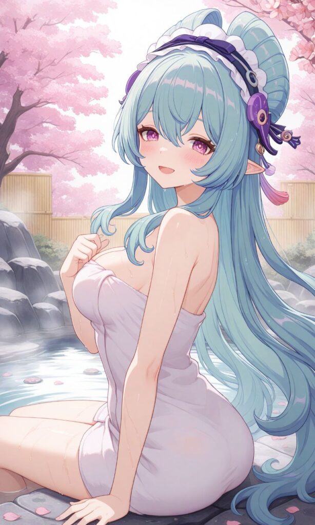 温泉に入っている女の子の二次エロ画像　その4