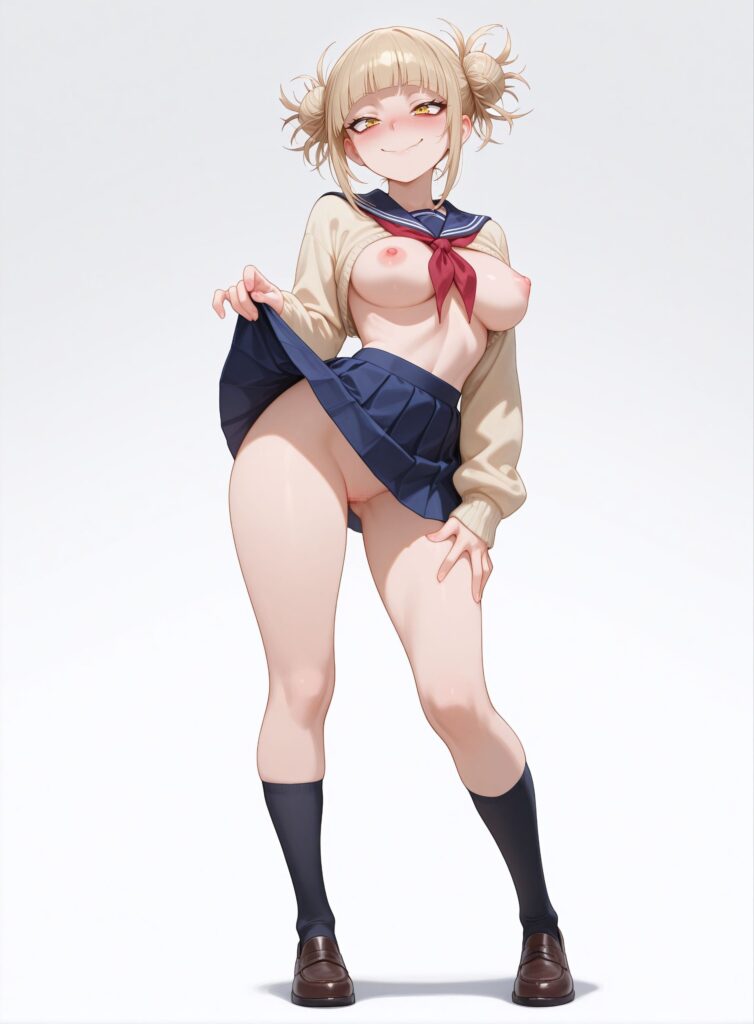 自分で服をめくりあげて誘惑してくるエッチな女の子の二次エロ画像　その2