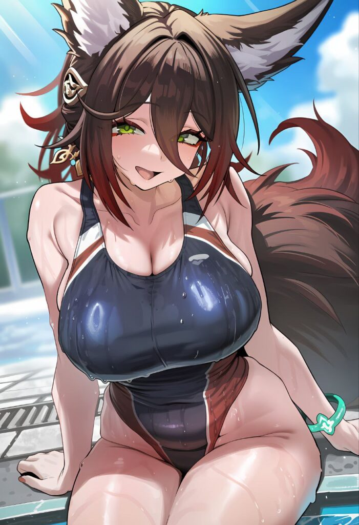 競泳水着・スクール水着の女の子の二次エロ画像　その2