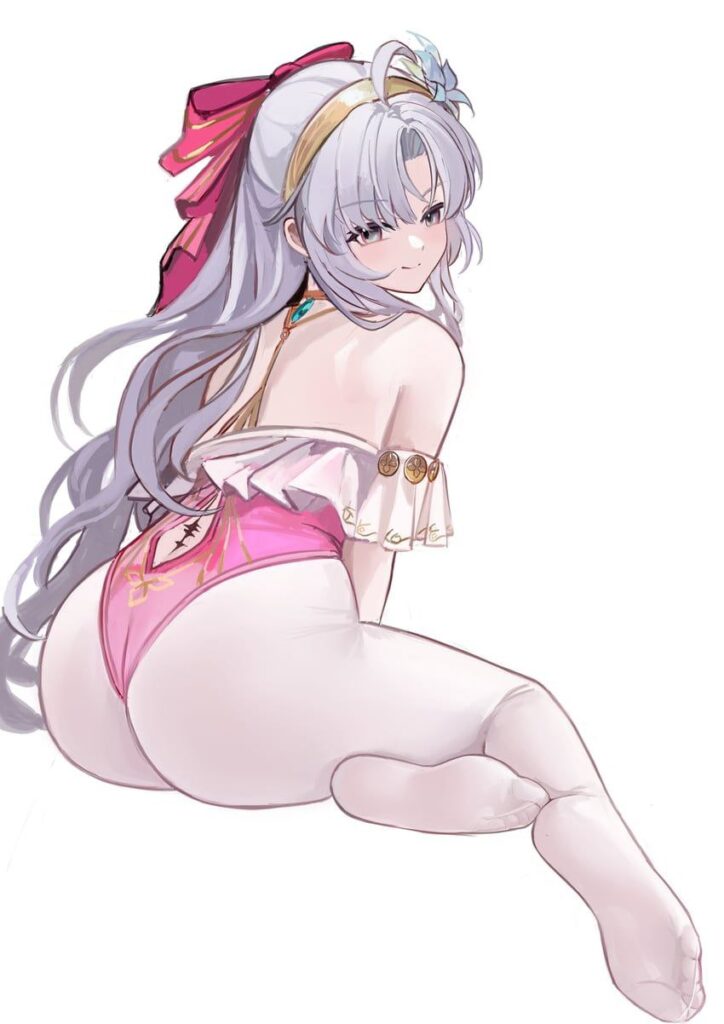 白タイツ・ストッキングを履いている女の子の二次エロ画像