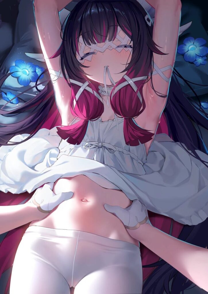 白タイツ・ストッキングを履いている女の子の二次エロ画像