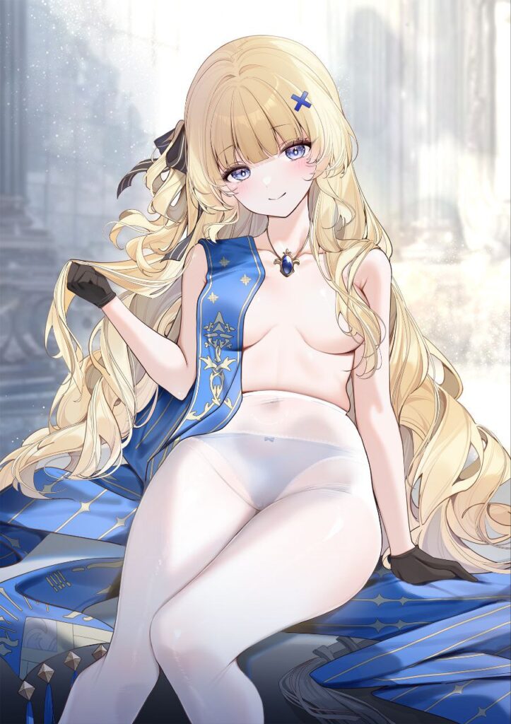 白タイツ・ストッキングを履いている女の子の二次エロ画像