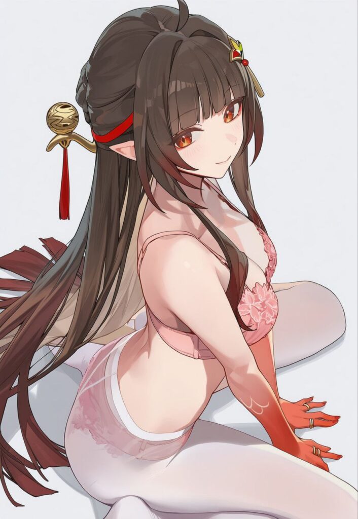白タイツ・ストッキングを履いている女の子の二次エロ画像
