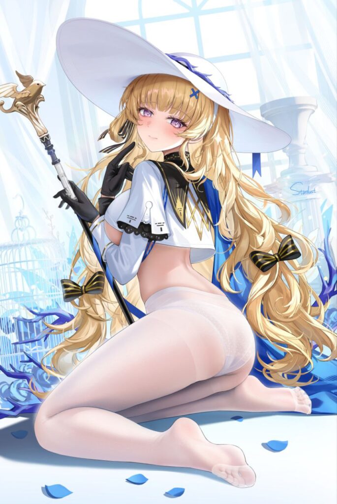 白タイツ・ストッキングを履いている女の子の二次エロ画像